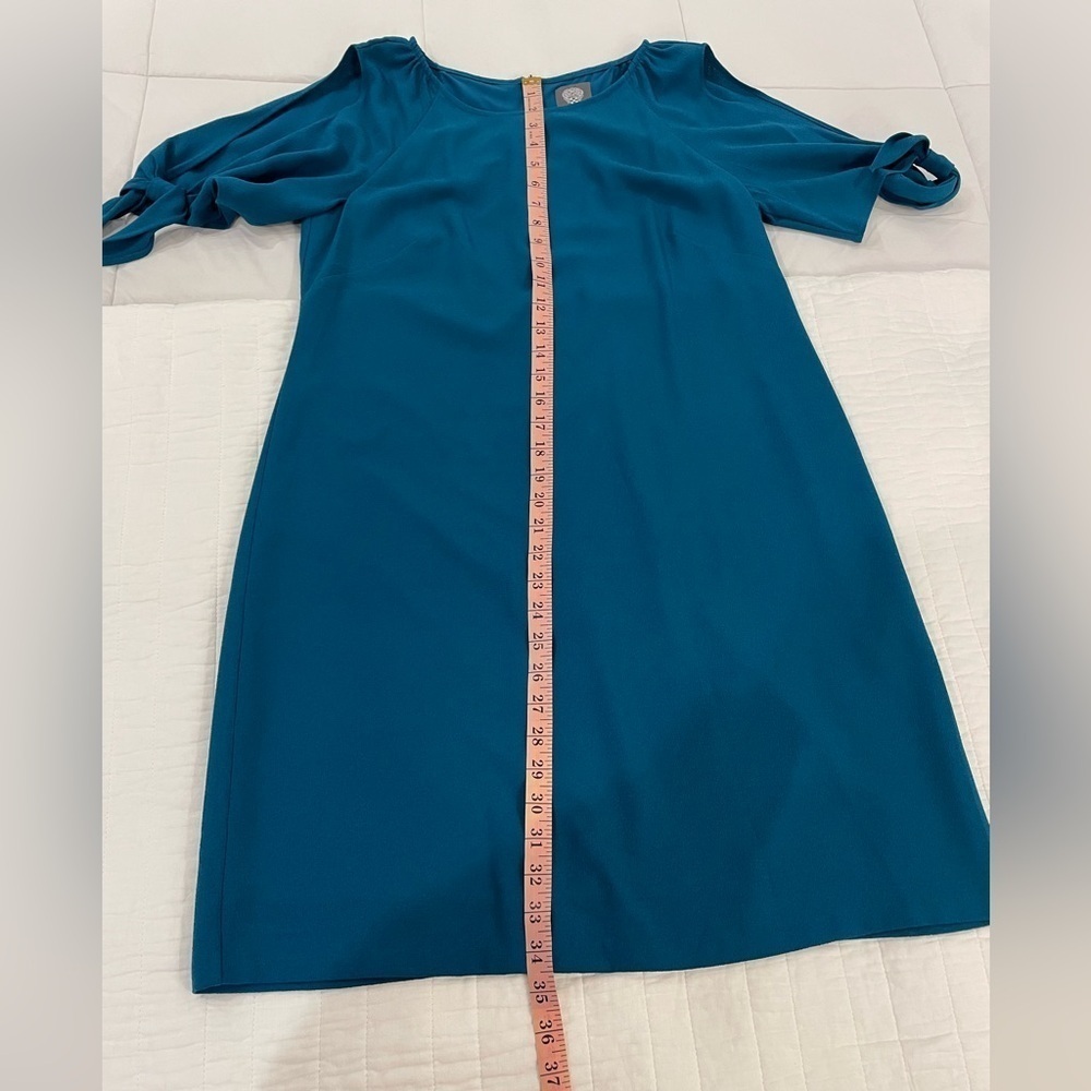 Vince Camuto Size Large Blue Dress with slit tie arms - Picture 8 of 9